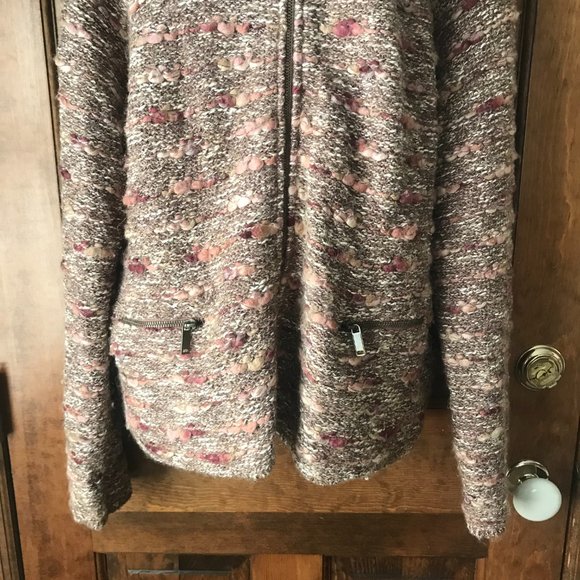 eureka by Chritos Garkinos Mauve, White & Plum Zip-Up Jacket Size 2X - Picture 4 of 12